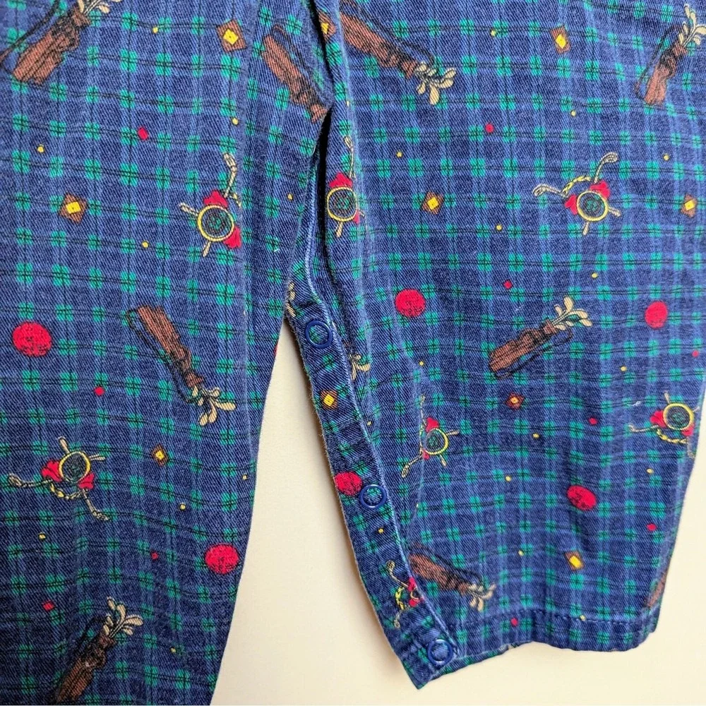 Vintage 90s Gymboree Golf Sports All Over Print Rainbow Tag Overalls 6-12 Months